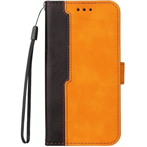 Xiaomi Redmi Note 13 4G, Oldalra nyíló tok, stand, kártyatartóval, kézpánttal, Wooze Colour Wallet, narancssárga