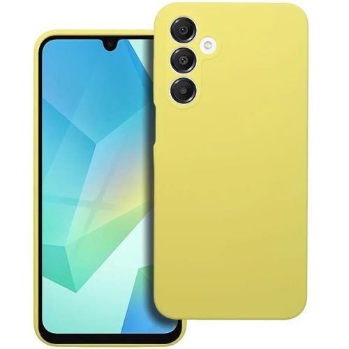 Samsung Galaxy A16 4G / A16 5G SM-A165F / A166B, Szilikon tok, 2 mm vastag, mikrofiber plüss belső, sárga