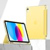 Apple iPad 10.9 (2022), mappa tok, közepesen ütésálló, érintőceruza tartó, érintőceruza nélkül, színes átlátszó hátlap, Smart Case, TP SC Pen Holder Hybrid, sárga