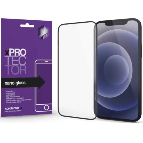 Xiaomi Redmi Note 9S / 9 Pro / 9 Pro Max, Kijelzővédő fólia, ütésálló fólia (az íves részre is!), Tempered Glass (edzett üveg), Xprotector Nano Glass, fekete